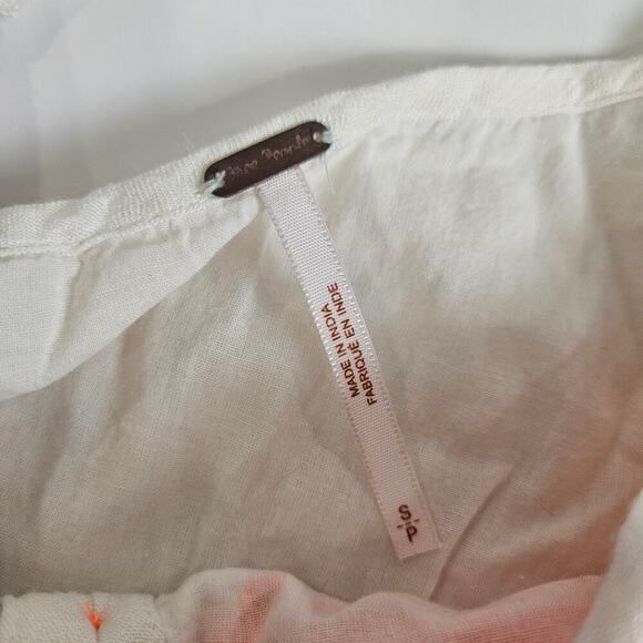 Free People India Gauze Cloud Watching Dress Pockets Embroidered Flowers - Picture 7 of 11